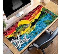 JEPGFOU Gaming Mouse Pad, 1200x600x3 mm XXL Mouse Mat Red, Large Mousepad Landscape Extended Gaming Mats for, Non-Slip Rubber Base keyboard, Stitched Edges Office Accessories for Office PjY5877 J-W