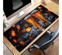 JEPGFOU Gaming Mouse Pad, 140 x 60cm XXL Mouse Mat Cup, Large Mousepad Yellow Extended Gaming Mats for, Non-Slip Rubber Base keyboard, Stitched Edges Office Accessories for Home Office PjY10463 B-D