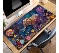 JEPGFOU Gaming Mouse Pad, 140 x 60cm XXL Mouse Mat Elephant, Large Mousepad Yellow Extended Gaming Mats for, Non-Slip Rubber Base keyboard, Stitched Edges Office Accessories for Office PjY3595 B-9