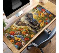 JEPGFOU Gaming Mouse Pad, 600x300x3mm XXL Mouse Mat Elephant, Large Mousepad Yellow Extended Gaming Mats for, Non-Slip Rubber Base keyboard, Stitched Edges Office Accessories for Office PjY3829 Y-5