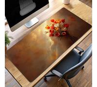 JEPGFOU Gaming Mouse Pad, 700x300x3mm XXL Mouse Mat Yellow, Large Mousepad Flower Extended Gaming Mats for, Non-Slip Rubber Base keyboard, Stitched Edges Office Accessories for Office PjY3639 R-M