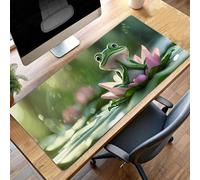 JEPGFOU Gaming Mouse Pad, 80 x 30cm XXL Mouse Mat Frog, Large Mousepad Green Extended Gaming Mats for, Non-Slip Rubber Base keyboard, Stitched Edges Office Accessories for Home Office PjY5175 4-4