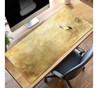 JEPGFOU Gaming Mouse Pad, 800x300x3 mm XXL Mouse Mat Black, Large Mousepad Red-Crowned Crane Extended Gaming Mats for, Non-Slip Rubber Base keyboard, Stitched Edges Office Accessories PjY5771 J-O