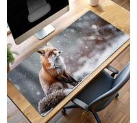 JEPGFOU Gaming Mouse Pad, 800x300x3 mm XXL Mouse Mat Yellow, Large Mousepad Fox Extended Gaming Mats for, Non-Slip Rubber Base keyboard, Stitched Edges Office Accessories for Home Office PjY5367 1-0