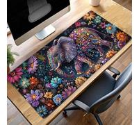 JEPGFOU Gaming Mouse Pad, 800x300x3mm XXL Mouse Mat Elephant, Large Mousepad Yellow Extended Gaming Mats for, Non-Slip Rubber Base keyboard, Stitched Edges Office Accessories for Office PjY3599 0-8