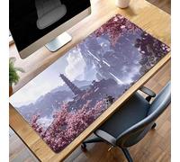 JEPGFOU Gaming Mouse Pad, 800x400x3 mm XXL Mouse Mat Flower, Large Mousepad Pink Extended Gaming Mats for, Non-Slip Rubber Base keyboard, Stitched Edges Office Accessories for Office PjY6135 H-Q