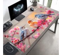 JEPGFOU Gaming Mouse Pad, Bird Blue Mouse Mat with Stitched Edges, Large Extended XXL Mousepad with Anti Slip Base, for Desk Keyboard Decoration, Gifts for Men Adults Kids 1000x500x3 mm PjY1907 2-O