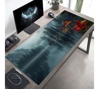 JEPGFOU Gaming Mouse Pad, Black Forest Mouse Mat with Stitched Edges, Large Extended XXL Mousepad with Anti Slip Base, for Desk Keyboard Decoration, Gifts for Men 800x300x3 mm PjY5713 O-J