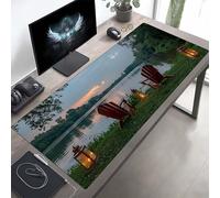 JEPGFOU Gaming Mouse Pad, Black Landscape Mouse Mat with Stitched Edges, Large Extended XXL Mousepad with Anti Slip Base, for Desk Keyboard Decoration, Gifts for Men 900x400x3mm PjY2675 4-O