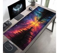 JEPGFOU Gaming Mouse Pad, Black Night Sky Mouse Mat with Stitched Edges, Large Extended XXL Mousepad with Anti Slip Base, for Desk Keyboard Decoration, Gifts for Men 800x300x3mm PjY4623 3-B