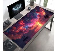 JEPGFOU Gaming Mouse Pad, Black Sky Mouse Mat with Stitched Edges, Large Extended XXL Mousepad with Anti Slip Base, for Desk Keyboard Decoration, Gifts for Men Adults Kids 900x400x3 mm PjY3495 9-5