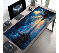 JEPGFOU Gaming Mouse Pad, Black Sky Mouse Mat with Stitched Edges, Large Extended XXL Mousepad with Anti Slip Base, for Desk Keyboard Decoration, Gifts for Men Adults Kids 900x400x3mm PjY3725 5-9
