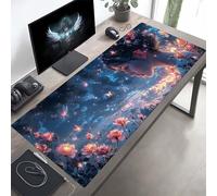 JEPGFOU Gaming Mouse Pad, Black Woman Mouse Mat with Stitched Edges, Large Extended XXL Mousepad with Anti Slip Base, for Desk Keyboard Decoration, Gifts for Men Adults Kids 800x300x3mm PjY3153 3-B