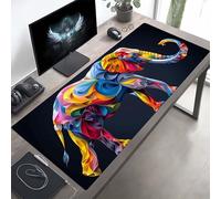 JEPGFOU Gaming Mouse Pad, Elephant Black Mouse Mat with Stitched Edges, Large Extended XXL Mousepad with Anti Slip Base, for Desk Keyboard Decoration, Gifts for Men 100 x 50cm PjY10407 O-3