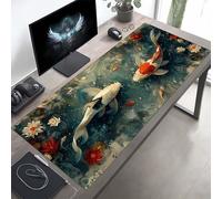 JEPGFOU Gaming Mouse Pad, Fish Black Mouse Mat with Stitched Edges, Large Extended XXL Mousepad with Anti Slip Base, for Desk Keyboard Decoration, Gifts for Men 1000x500x3 mm PjY10997 O-4