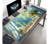 JEPGFOU Gaming Mouse Pad, Flower Green Mouse Mat with Stitched Edges, Large Extended XXL Mousepad with Anti Slip Base, for Desk Keyboard Decoration, Gifts for Men 1400x600x3mm PjY3189 O-0