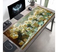 JEPGFOU Gaming Mouse Pad, Flower Green Mouse Mat with Stitched Edges, Large Extended XXL Mousepad with Anti Slip Base, for Desk Keyboard Decoration, Gifts for Men Adults Kids 80 x 30cm PjY1343 3-B