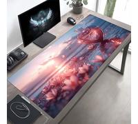 JEPGFOU Gaming Mouse Pad, Flower Pink Mouse Mat with Stitched Edges, Large Extended XXL Mousepad with Anti Slip Base, for Desk Keyboard Decoration, Gifts for Men Adults Kids 1000x500x3mm PjY2047 U-O