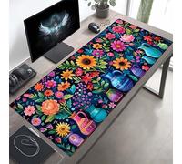 JEPGFOU Gaming Mouse Pad, Flower Yellow Mouse Mat with Stitched Edges, Large Extended XXL Mousepad with Anti Slip Base, for Desk Keyboard Decoration, Gifts for Men 1000x500x3 mm PjY2207 O-4