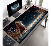 JEPGFOU Gaming Mouse Pad, Fox Black Mouse Mat with Stitched Edges, Large Extended XXL Mousepad with Anti Slip Base, for Desk Keyboard Decoration, Gifts for Men Adults Kids 1000x500x3 mm PjY4577 C-6