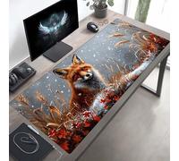 JEPGFOU Gaming Mouse Pad, Fox Yellow Mouse Mat with Stitched Edges, Large Extended XXL Mousepad with Anti Slip Base, for Desk Keyboard Decoration, Gifts for Men Adults Kids 800x300x3 mm PjY7723 E-Q