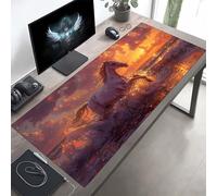 JEPGFOU Gaming Mouse Pad, Horse Yellow Mouse Mat with Stitched Edges, Large Extended XXL Mousepad with Anti Slip Base, for Desk Keyboard Decoration, Gifts for Men 1400x600x3 mm PjY2749 I-O