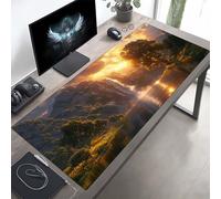 JEPGFOU Gaming Mouse Pad, Landscape Yellow Mouse Mat with Stitched Edges, Large Extended XXL Mousepad with Anti Slip Base, for Desk Keyboard Decoration, Gifts for Men 100 x 50cm PjY6807 0-O