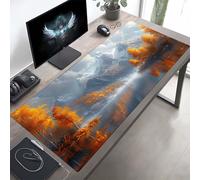 JEPGFOU Gaming Mouse Pad, Landscape Yellow Mouse Mat with Stitched Edges, Large Extended XXL Mousepad with Anti Slip Base, for Desk Keyboard Decoration, Gifts for Men 90 x 40cm PjY1045 R-N