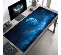 JEPGFOU Gaming Mouse Pad, Moon Black Mouse Mat with Stitched Edges, Large Extended XXL Mousepad with Anti Slip Base, for Desk Keyboard Decoration, Gifts for Men Adults Kids 1000x500x3 mm PjY2627 J-9