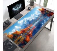 JEPGFOU Gaming Mouse Pad, Mountain Blue Mouse Mat with Stitched Edges, Large Extended XXL Mousepad with Anti Slip Base, for Desk Keyboard Decoration, Gifts for Men 1000x500x3 mm PjY8567 O-M