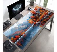JEPGFOU Gaming Mouse Pad, Mountain Blue Mouse Mat with Stitched Edges, Large Extended XXL Mousepad with Anti Slip Base, for Desk Keyboard Decoration, Gifts for Men 800x300x3 mm PjY8593 O-3