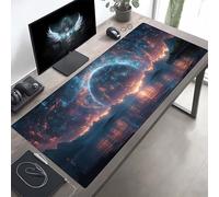 JEPGFOU Gaming Mouse Pad, Mountain Blue Mouse Mat with Stitched Edges, Large Extended XXL Mousepad with Anti Slip Base, for Desk Keyboard Decoration, Gifts for Men Adults Kids 90 x 40cm PjY8395 O-3