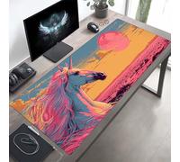 JEPGFOU Gaming Mouse Pad, Unicorn Pink Mouse Mat with Stitched Edges, Large Extended XXL Mousepad with Anti Slip Base, for Desk Keyboard Decoration, Gifts for Men Adults Kids 80 x 30cm PjY2423 7-O