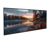 JEPGFOU Landscape Diamont Painting Cabin Diamond Art Accessories 5D Round Full Drill Gem Cross Canvas Painting Pictures Kits for Adults Beginners for LIiving Room Wall Decor, Gifts 28x56in PJY9 D-A