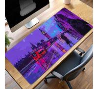 JEPGFOU Mouse Mat, Gaming Mouse Pad Car, 80 x 40cm Large Mause Mat Red, Non-Slip Rubber Base Accessories, Waterproof, Stitched Edges Mausepad, Improved Precision and Speed PjY6448 B-4