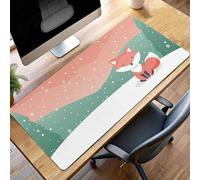 JEPGFOU Mouse Mat, Gaming Mouse Pad Fox, 70 x 30cm Large Mause Mat Yellow, Non-Slip Rubber Base Accessories, Waterproof, Stitched Edges Mausepad, Improved Precision and Speed PjY5376 X-6