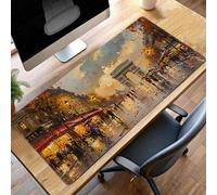 JEPGFOU Mouse Mat, Gaming Mouse Pad Landscape, 60 x 30cm Large Mause Mat Yellow, Non-Slip Rubber Base Accessories, Waterproof, Stitched Edges Mausepad, Improved Precision and Speed PjY3658 X-N