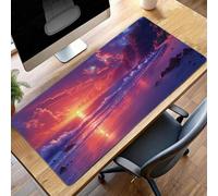 JEPGFOU Mouse Mat, Gaming Mouse Pad Red, 100 x 50cm Large Mause Mat Ocean, Non-Slip Rubber Base Accessories, Waterproof, Stitched Edges Mausepad, Improved Precision and Speed PjY8512 X-U