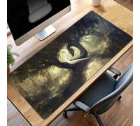 JEPGFOU Mouse Mat, Gaming Mouse Pad Tree, 100 x 50cm Large Mause Mat Green, Non-Slip Rubber Base Accessories, Waterproof, Stitched Edges Mausepad, Improved Precision and Speed PjY6088 7-K