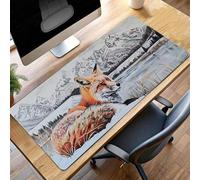 JEPGFOU Mouse Mat, Gaming Mouse Pad Yellow, 1000x500x3 mm Large Mause Mat Fox, Non-Slip Rubber Base Accessories, Waterproof, Stitched Edges Mausepad, Improved Precision and Speed PjY5734 J-W