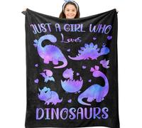 Jepufo Dinosaur Blanket Gifts, Dinosaur Blanket for Girls Kids, Dinosaur Gifts for Girls Women, Just a Girl Who Loves Dinosaurs Blanket, Best Gift Ideas for Dinosaur Lover Blanket 40"X50"