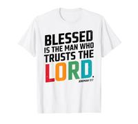 Jer. 17:7 - Blessed is the Man Who Trusts the Lord Value Graphic T-Shirt, Men, White, XL