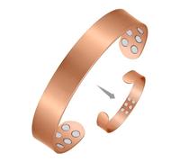 Jeracol 18X Men Copper Bracelet,99% Solid Pure Copper Magnetic bracelet with Ultra Strength Magnets,Adjustable Bangle with Gift Box.