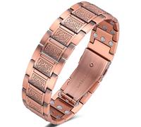 Jeracol 99% Copper Bracelet for Men, Magnetic Bracelet with 57pcs Ultra Strength Magnets. Adjustable Wristband with Removal Tool&Jewelry Gift Box(Copper-Celtic)
