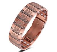 Jeracol 99% Copper Bracelet for Men, Magnetic Bracelet with Ultra Strength Magnets. Adjustable Wristband with Removal Tool&Jewelry Gift Box