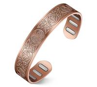 Jeracol Copper Bracelet for Men, 5X Ultra Strength Magnetic Copper Bracelet with 8pcs (5000 Gauss) Neodymium Magnets, 99.99% Pure Copper Jewelry Gift, Adjustable(Celtic-SunMoonLifeTree)