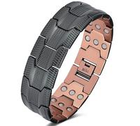 Jeracol copper bracelet for men,99% pure copper magnetic bracelet with magnets(57PCS),adjustable size& gift box