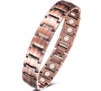 Jeracol Copper Bracelet for Men,Solid Copper Bracelets with Strong Magnets,Adjustable Wristband with Remove Tool & Jewellry Gift Box
