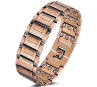 Jeracol Copper Bracelets for Men,Magnetic Bracelets Men with Ultra Strength Magnets,Adjustable Size&Jewelry Gift Box(Copper Classic)
