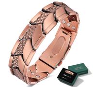 Jeracol Copper Bracelets for Men,Ultra Strength Magnetic Bracelet | Adjustable Wristband with 3 Row Magnets,Removal Tool&Jewelry Gift Box